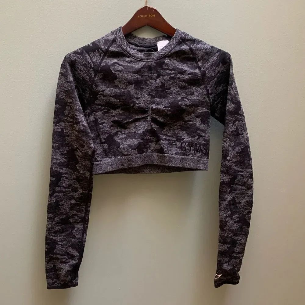 Gymshark Camo Crop Long Sleeve Large